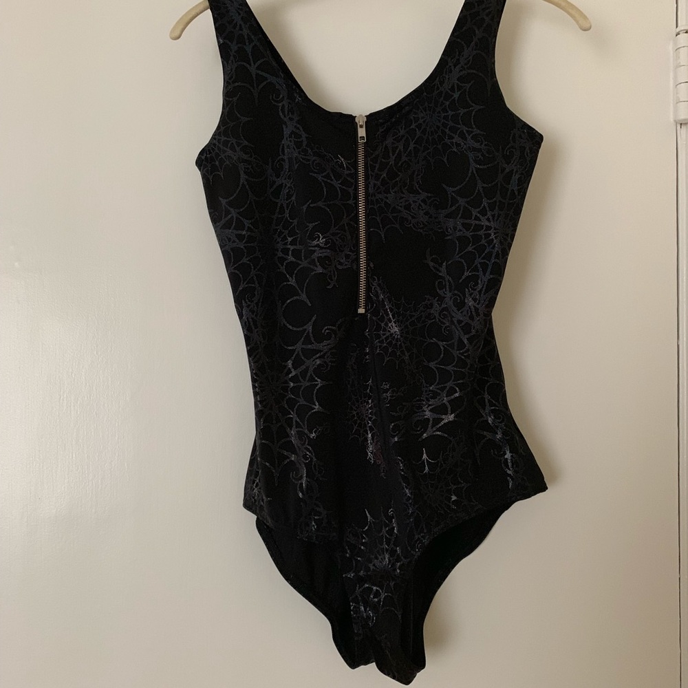 Blackmilk: Wicked Web Black Zip Suit